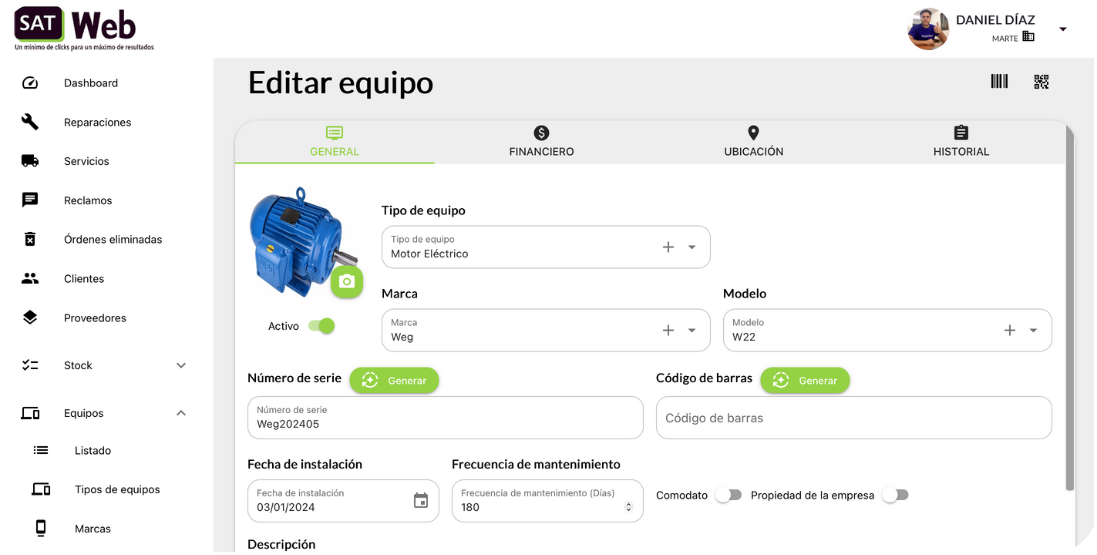 Ficha Técnica Completa del Equipo